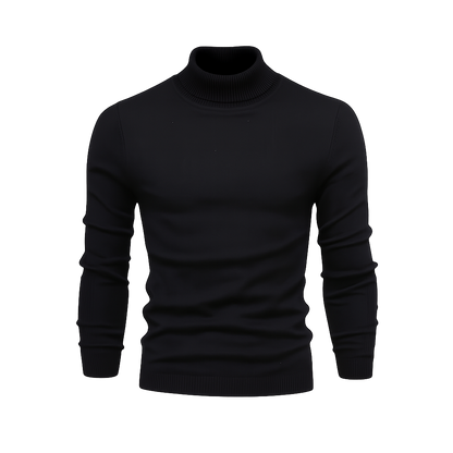 Turtleneck Cable-Knit Wool Knit Sweater