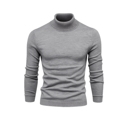 Turtleneck Cable-Knit Wool Knit Sweater