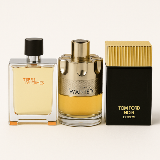 Paquete de 3 perfumes: Terre d’Hermès, Azzaro Wanted, Tom Ford Noir Extreme (Eau de Parfum)